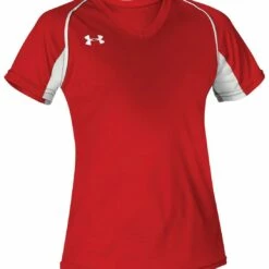 Under Armour Girls' Next V-Neck Custom Softball Jersey Dark Green/White -Deals Baseball Store 1 usj6v0g scarletwhite mainProductImage FullSize