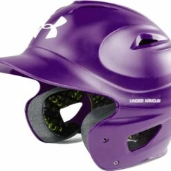 Under Armour Satin Matte Solid Color Adult Batting Helmet Navy -Deals Baseball Store 1016 uabh100mm purple mainProductImage FullSize