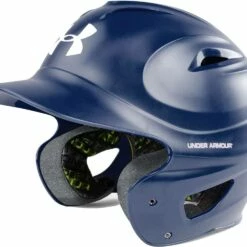 Under Armour Satin Matte Solid Color Youth Batting Helmet Royal -Deals Baseball Store 1016 uabh110mm navy mainProductImage FullSize