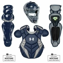Under Armour Pro 4 Series NOCSAE Certified Youth Catcher's Set - Ages 12-16 Navy -Deals Baseball Store 1016 uackcc4srp navy mainProductImage FullSize