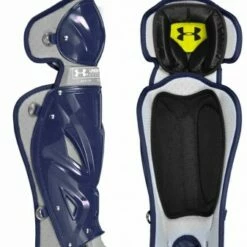 Under Armour Womens Fastpitch Pro Softball Catchers Leg Guards Navy