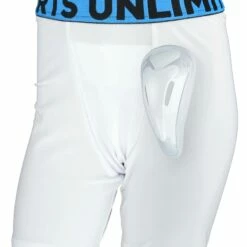 Sports Unlimited Youth Baseball Compression Shorts with Flex Cup White -Deals Baseball Store 1116 basy white l mainProductImage FullSize