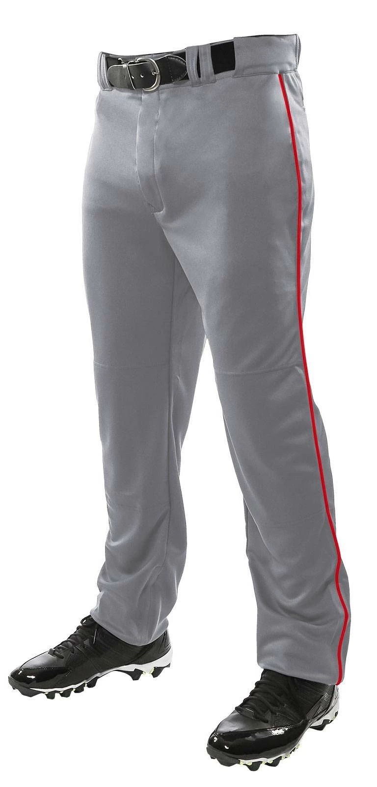 Champro Triple Crown Open Bottom Piped Men's Baseball Pants Gray/Navy 4 Champro Triple Crown Open Bottom Piped Men's Baseball Pants Gray/Navy - Image 4