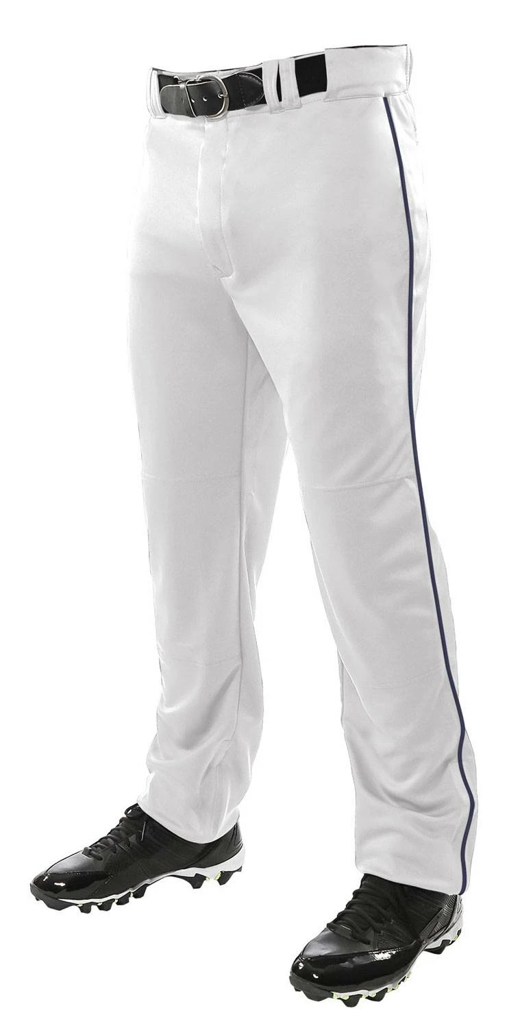 Champro Triple Crown Open Bottom Piped Men's Baseball Pants Gray/Navy 6 Champro Triple Crown Open Bottom Piped Men's Baseball Pants Gray/Navy - Image 6