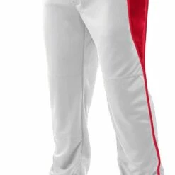 Champro Adult/Youth Triple Crown Open Bottom 2 Baseball Pants Grey/Scarlet -Deals Baseball Store 1213 bp92u whitescarlet mainProductImage FullSize