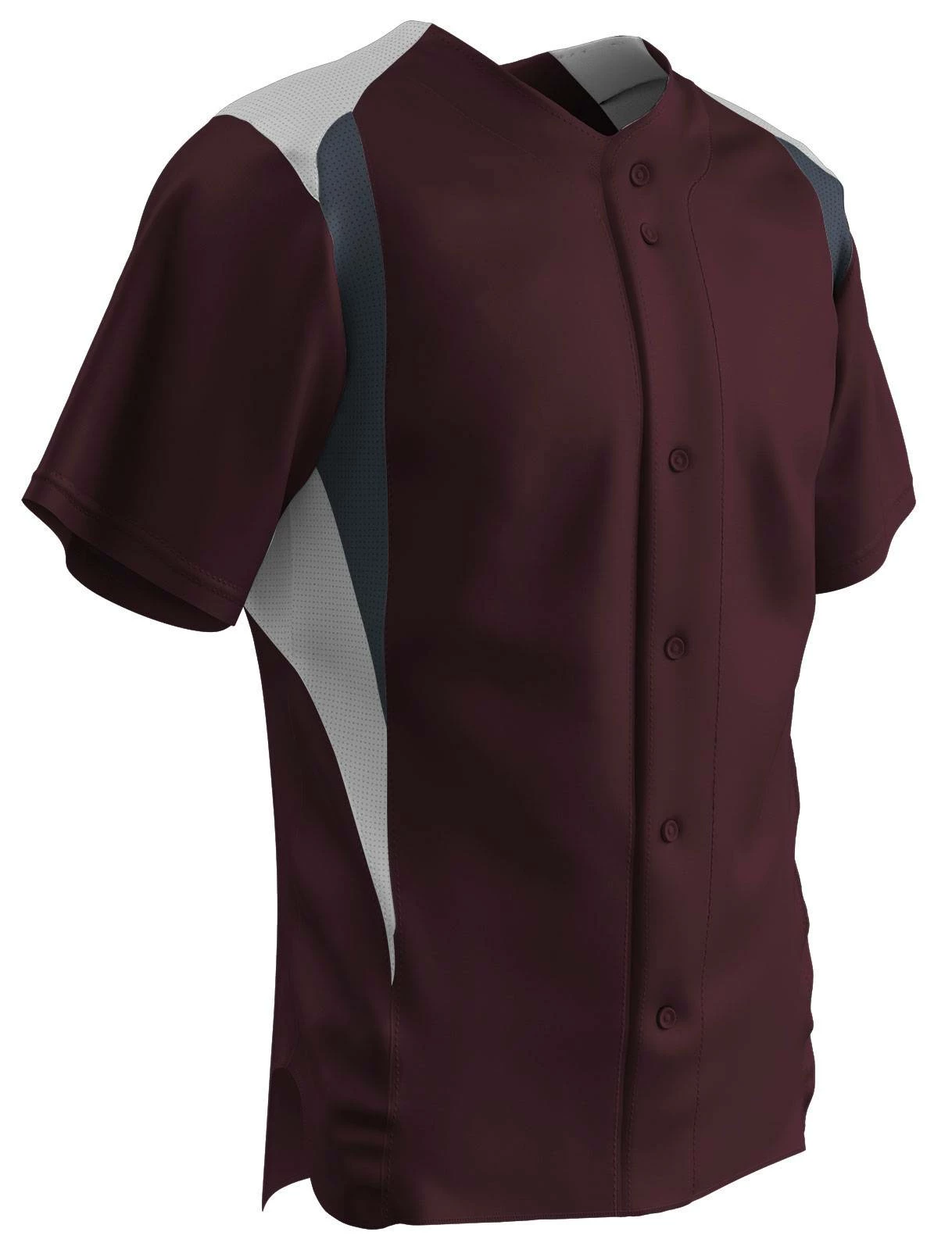 Champro Bullpen Full Button Youth/Adult Custom Baseball Jersey Purple/White 5 Champro Bullpen Full Button Youth/Adult Custom Baseball Jersey Purple/White - Image 5