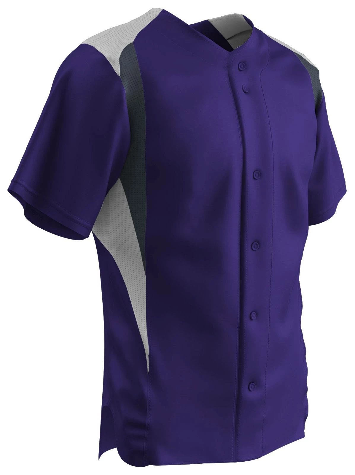 Champro Bullpen Full Button Youth/Adult Custom Baseball Jersey Purple/White 8 Champro Bullpen Full Button Youth/Adult Custom Baseball Jersey Purple/White - Image 8