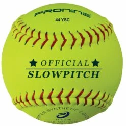 Pro Nine 12" 44 COR Synthetic Slowpitch Softballs - Dozen White -Deals Baseball Store 1433 44sc yellow mainProductImage FullSize