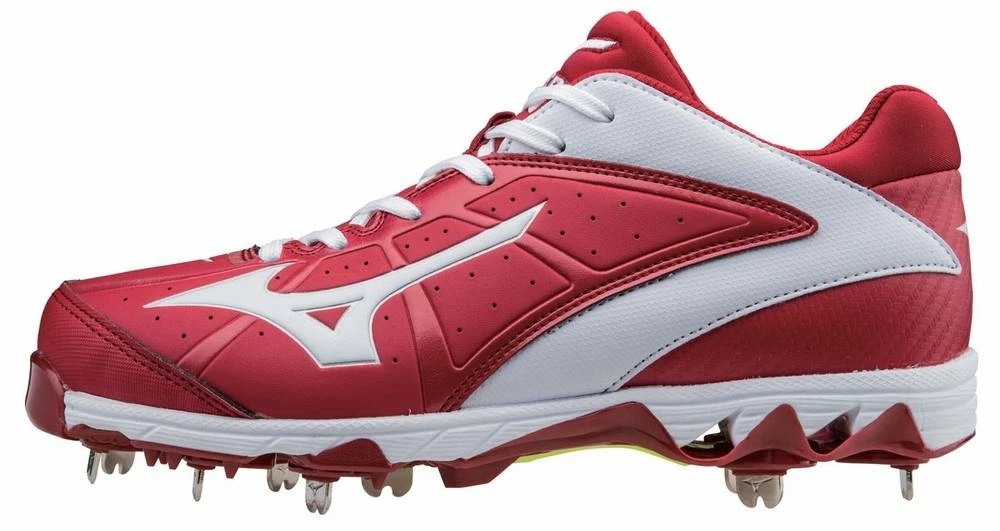 Mizuno Women's 9-Spike Swift 4 Softball Cleats Red/White 3 Mizuno Women's 9-Spike Swift 4 Softball Cleats Red/White - Image 3