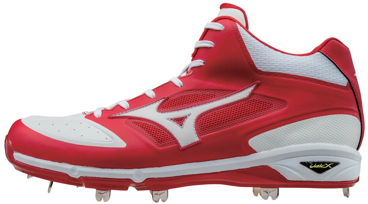 Mizuno Dominant IC Mid Men's Baseball Cleats Red/White 6 Mizuno Dominant IC Mid Men's Baseball Cleats Red/White - Image 6