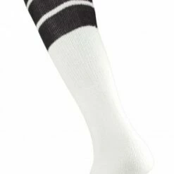 Twin City 16" 3-Stripe Athletic Tube Socks - Size Small Black Stripes
