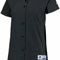 Russell Athletic Women's Stretch Faux Button Custom Softball Jersey Navy -Deals Baseball Store 43 737vtx c black mainProductImage FullSize