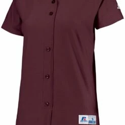 Russell Athletic Women's Stretch Faux Button Custom Softball Jersey Navy -Deals Baseball Store 43 737vtx c maroon mainProductImage FullSize
