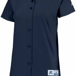 Russell Athletic Women's Stretch Faux Button Custom Softball Jersey Navy -Deals Baseball Store 43 737vtx c navy mainProductImage FullSize