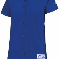 Russell Athletic Women's Stretch Faux Button Custom Softball Jersey Navy -Deals Baseball Store 43 737vtx c royal mainProductImage FullSize