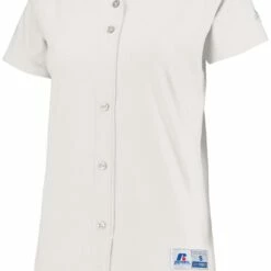 Russell Athletic Women's Stretch Faux Button Custom Softball Jersey Navy -Deals Baseball Store 43 737vtx c white mainProductImage FullSize
