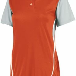Russell Athletic Women's Performance Two-Button Color Block Custom Softball Jersey Burnt Orange/Baseball Grey -Deals Baseball Store 43 7r6x2x c burntorangebaseballgrey mainProductImage FullSize