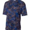 A4 Camo Youth/Adult Henley Baseball Jersey Red Digital Camo