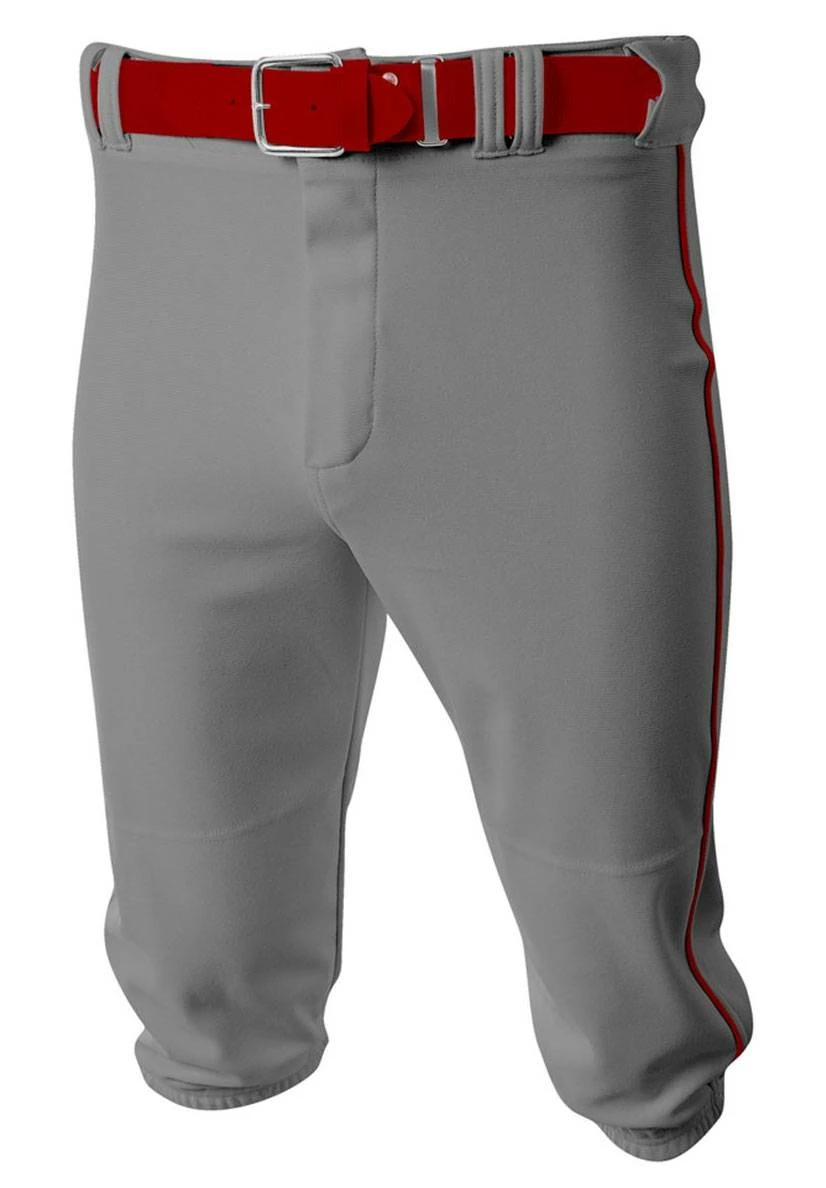 A4 The Knick Knicker Youth/Adult Baseball Pants Gray/Cardinal 7 A4 The Knick Knicker Youth/Adult Baseball Pants Gray/Cardinal - Image 7