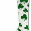 Red Lion Shamrock Adult Socks - Sock Size 10-13 White/Kelly