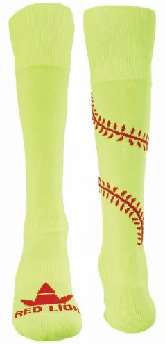 Red Lion Play Ball Baseball Over the Calf Socks Neon Yellow/Red 1 Red Lion Play Ball Baseball Over the Calf Socks Neon Yellow/Red