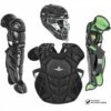 All Star System7 Axis NOCSAE Certified Youth Solid Pro Baseball Catcher's Kit - Ages 12-16 Black