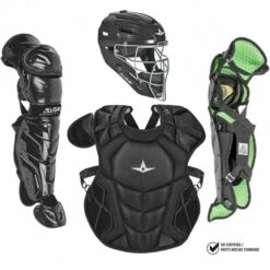 All Star System7 Axis NOCSAE Certified Youth Solid Pro Baseball Catcher's Kit - Ages 12-16 Black