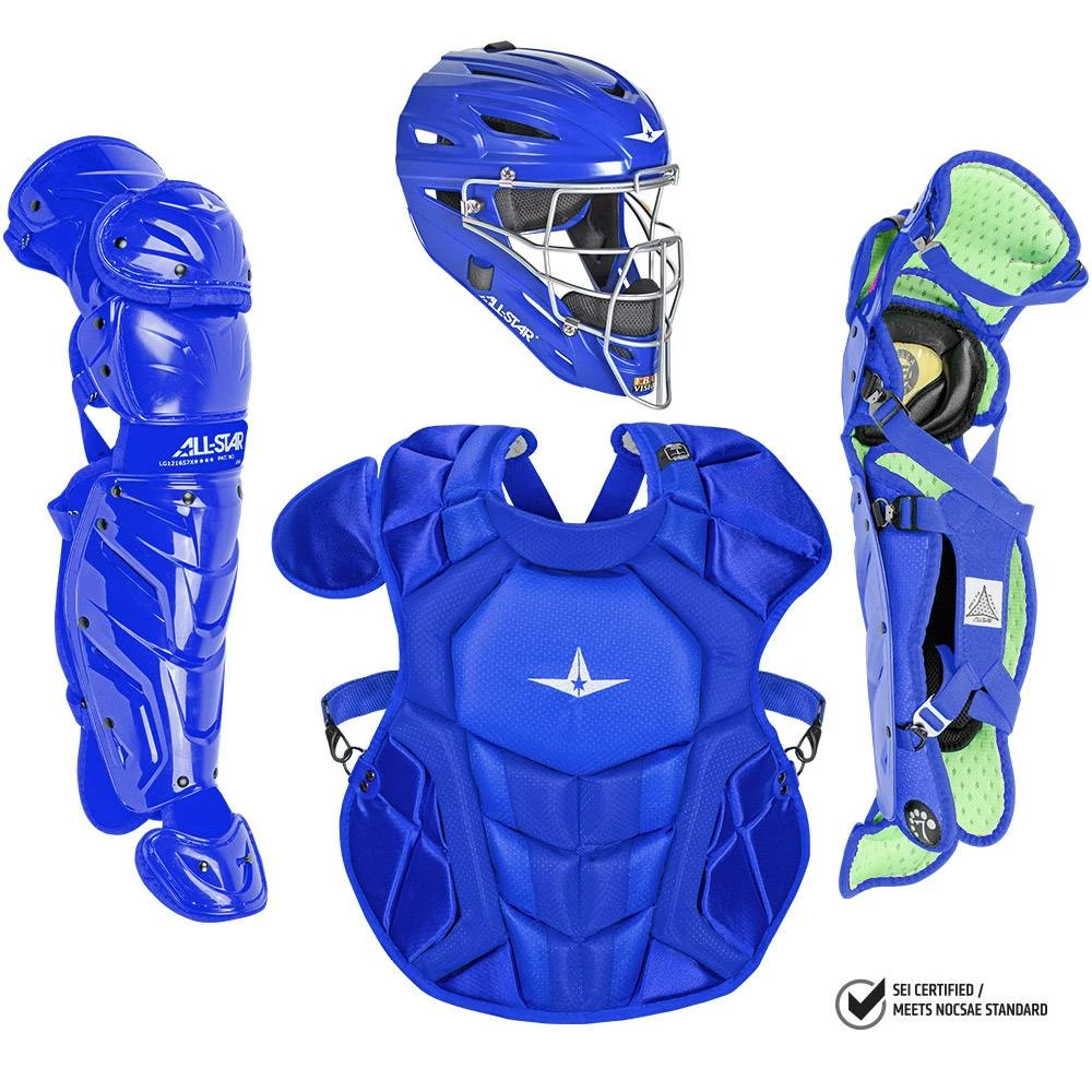 All Star System7 Axis NOCSAE Certified Youth Solid Pro Baseball Catcher's Kit - Ages 12-16 Black 3 All Star System7 Axis NOCSAE Certified Youth Solid Pro Baseball Catcher's Kit - Ages 12-16 Black - Image 3