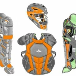 All Star System7 Axis NOCSAE Certified Two Tone Baseball Catcher's Gear Set - Ages 12-16 Graphite/Orange 5 All Star System7 Axis NOCSAE Certified Two Tone Baseball Catcher's Gear Set - Ages 12-16 Graphite/Orange -Deals Baseball Store 796 ckcc1216s7xtt graphiteorange mainProductImage FullSize