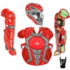 All Star System7 Axis NOCSAE Certified Youth Pro Catcher's Kit - Ages 9-12 Scarlet -Deals Baseball Store 796 ckcc912s7x scarlet mainProductImage FullSize