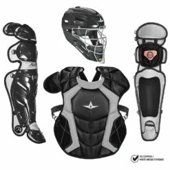 All Star System7 NOCSAE Certified Adult Pro Baseball Catcher's Kit Silver -Deals Baseball Store 796 ckccpro1 black mainProductImage FullSize