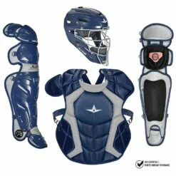All Star System7 NOCSAE Certified Adult Pro Baseball Catcher's Kit Silver -Deals Baseball Store 796 ckccpro1 navy mainProductImage FullSize