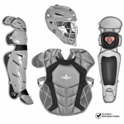 All Star System7 NOCSAE Certified Adult Pro Baseball Catcher's Kit Silver -Deals Baseball Store 796 ckccpro1 silver mainProductImage FullSize