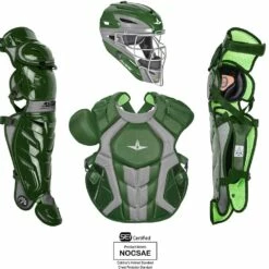 All Star S7 Axis NOCSAE Certified Adult Two Tone Baseball Catcher's Kit Maroon -Deals Baseball Store 796 ckccpro1x darkgreen mainProductImage FullSize