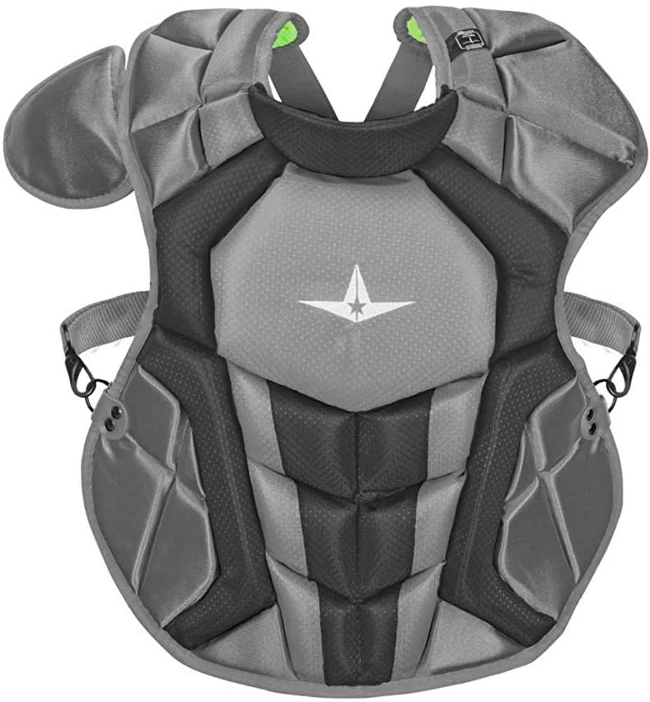 All Star System7 Axis CC 16.5"" NOCSAE Certified Baseball Catcher's Chest Protector Maroon/Silver 6 All Star System7 Axis CC 16.5"" NOCSAE Certified Baseball Catcher's Chest Protector Maroon/Silver - Image 6