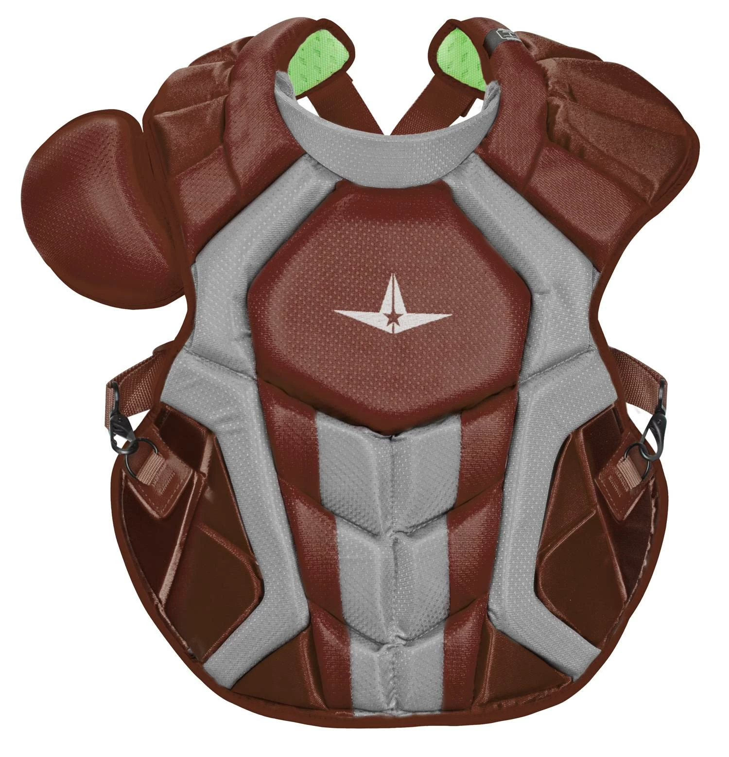 All Star System7 Axis CC 16.5"" NOCSAE Certified Baseball Catcher's Chest Protector Maroon/Silver 7 All Star System7 Axis CC 16.5"" NOCSAE Certified Baseball Catcher's Chest Protector Maroon/Silver - Image 7