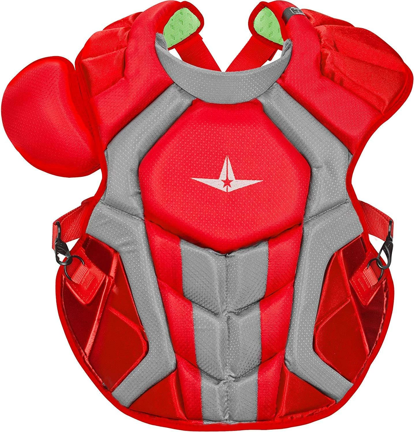 All Star System7 Axis CC 16.5"" NOCSAE Certified Baseball Catcher's Chest Protector Maroon/Silver 10 All Star System7 Axis CC 16.5"" NOCSAE Certified Baseball Catcher's Chest Protector Maroon/Silver - Image 10