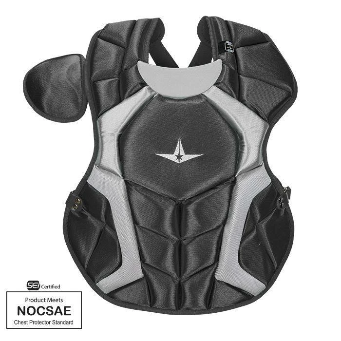 All Star Player's Series NOCSAE Certified 14.5" Youth Chest Protector - Ages 9-12 Black 4 All Star Player's Series NOCSAE Certified 14.5" Youth Chest Protector - Ages 9-12 Black - Image 4