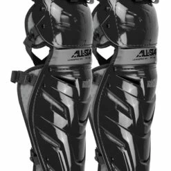 All Star System Seven Axis Baseball Catcher's 16.5" Leg Guards Royal -Deals Baseball Store 796 lg40wpro blacksilver mainProductImage FullSize
