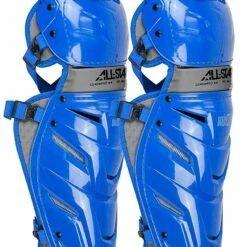 All Star System Seven Axis Baseball Catcher's 16.5" Leg Guards Royal -Deals Baseball Store 796 lg40wpro royal mainProductImage FullSize