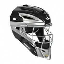 All Star Two Tone MVP2510TT Youth Baseball Catcher's Helmet Black/Silver