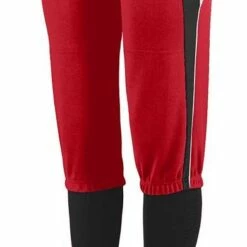 Augusta Comet Girls' Softball Pants Red/Black/White -Deals Baseball Store 82 1341 t redblackwhite mainProductImage FullSize