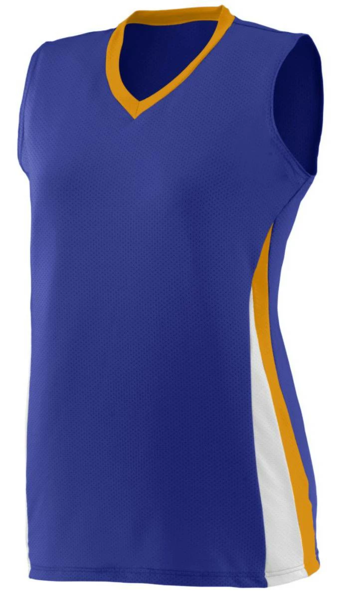 Augusta Women's/Girls' Tornado Custom Softball Jersey Columbia/Navy 9 Augusta Women's/Girls' Tornado Custom Softball Jersey Columbia/Navy - Image 9