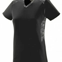 Augusta Vigorous Girls' Softball Jersey Power Pink/Black Print