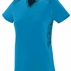 Augusta Vigorous Girls' Softball Jersey Power Pink/Black Print -Deals Baseball Store 82 1361 t powerblueblackprint mainProductImage FullSize