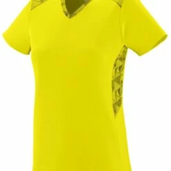 Augusta Vigorous Girls' Softball Jersey Power Pink/Black Print -Deals Baseball Store 82 1361 t poweryellowblackprint mainProductImage FullSize