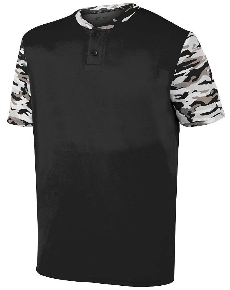 Augusta Pop Fly Youth Two Button Baseball Jersey Silver/Black Mod 4 Augusta Pop Fly Youth Two Button Baseball Jersey Silver/Black Mod - Image 4