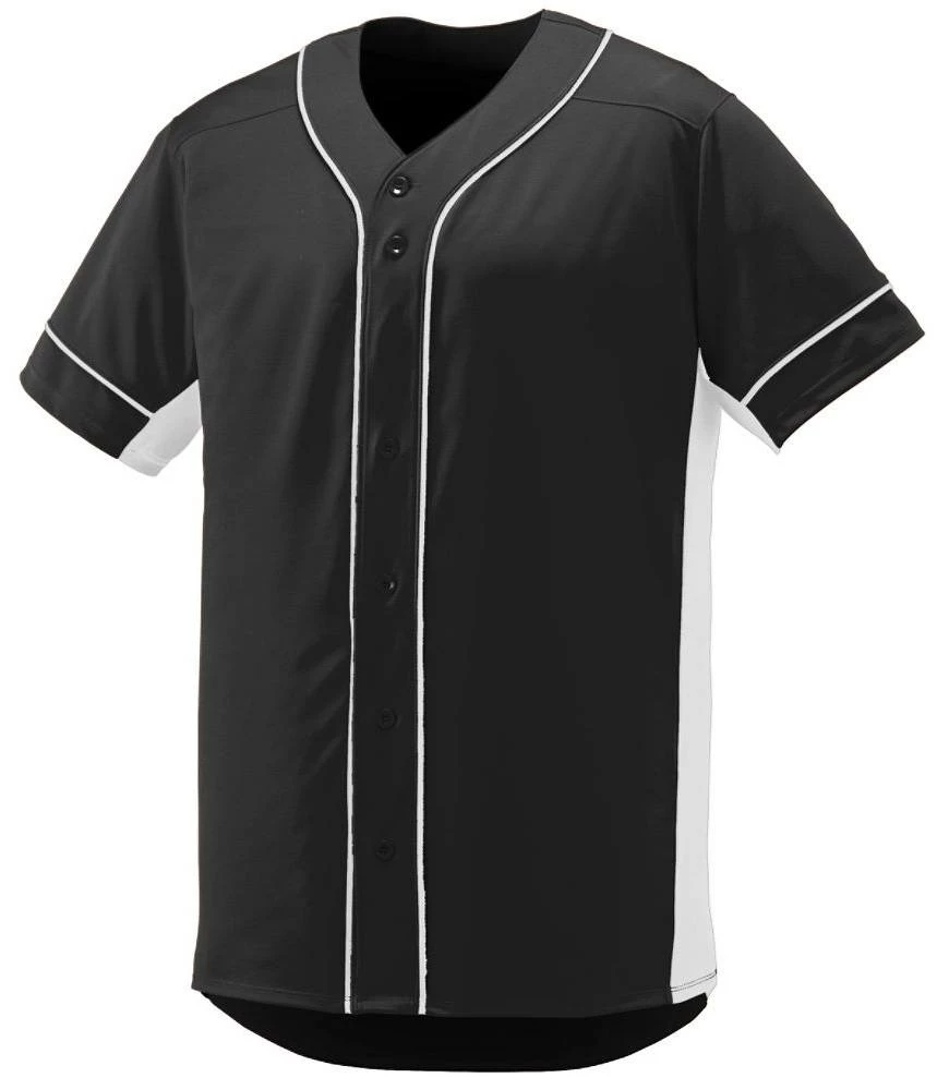 Augusta Slugger Adult Full Button Front Baseball Jersey Navy/White 5 Augusta Slugger Adult Full Button Front Baseball Jersey Navy/White - Image 5