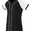 Augusta Women's/Girls' Winner Faux Full Button Front Custom Softball Jersey Black/White