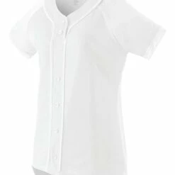 Augusta Women's/Girls' Winner Faux Full Button Front Custom Softball Jersey Black/White -Deals Baseball Store 82 1665 whitewhite mainProductImage FullSize